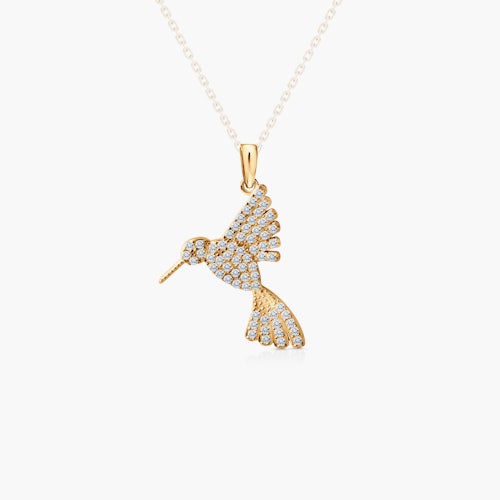 Zawieszka ptak SAVICKI: złota, cyrkonie